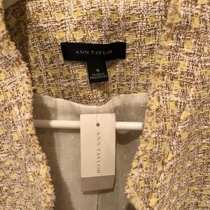 ANN TAYLOR FRINGE TWEED SUIT Sz 4 (TOP) 8 (SKIRT) NWT